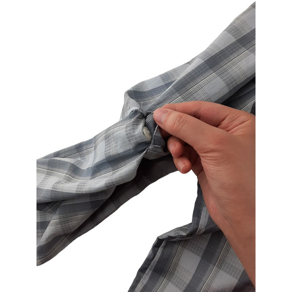 Columbia Mens Gray Blue Plaid Vented Button Down Shirt Outdoors XXL 2XL - Picture 4 of 10